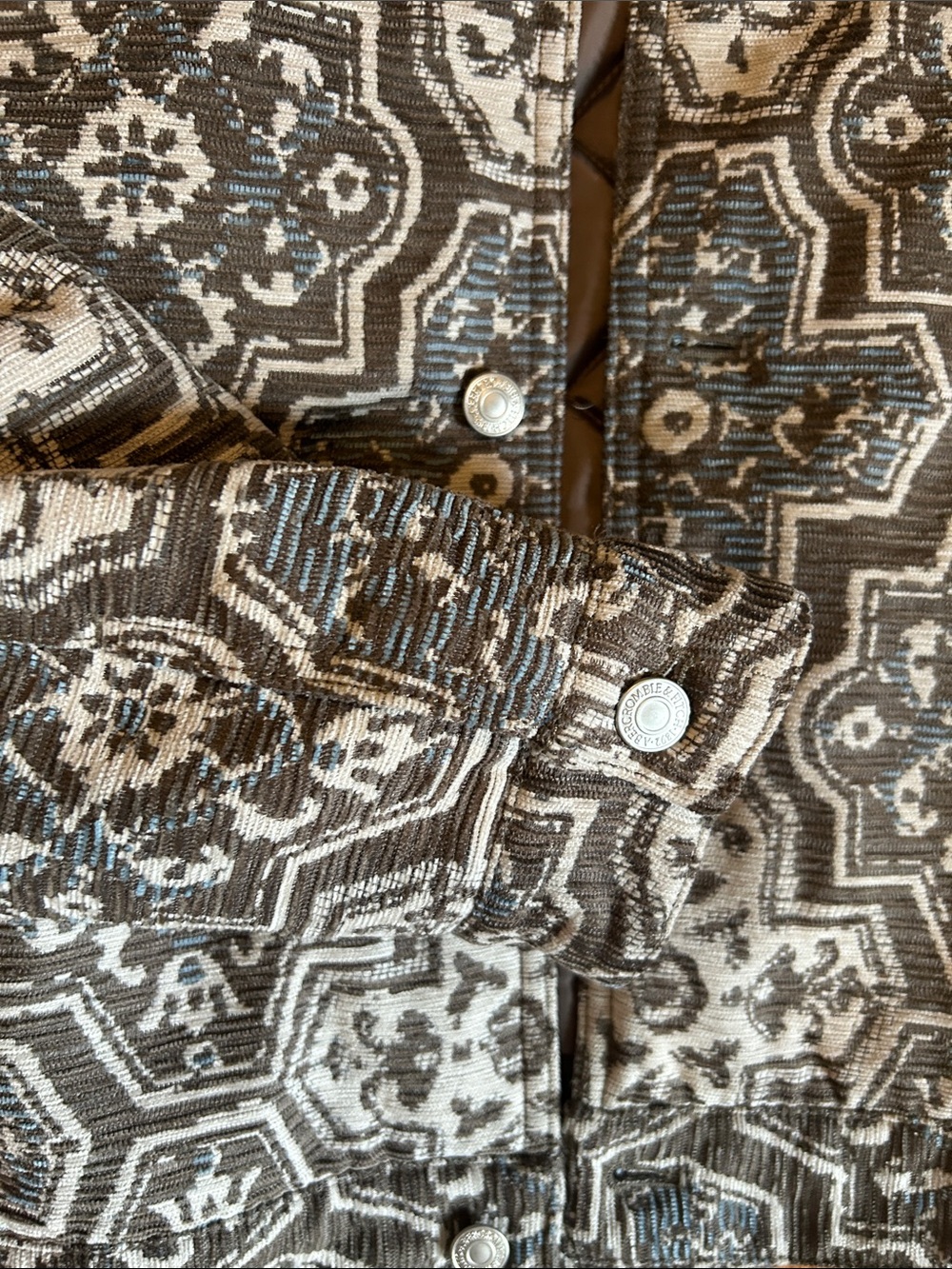 Abercrombie Men’s Tapestry Quilted Jacket- Sz S - Picture 3 of 4